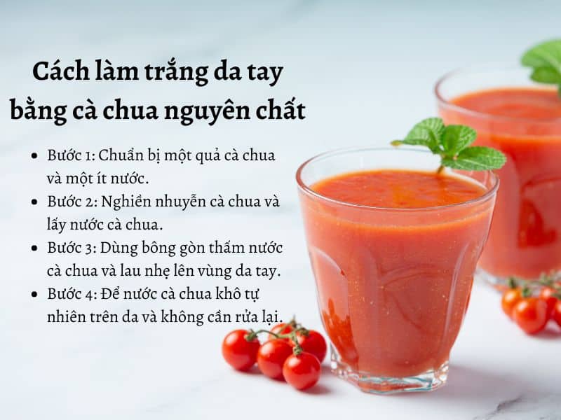 Hướng dẫn cách làm trắng da tay bằng cà chua nguyên chất