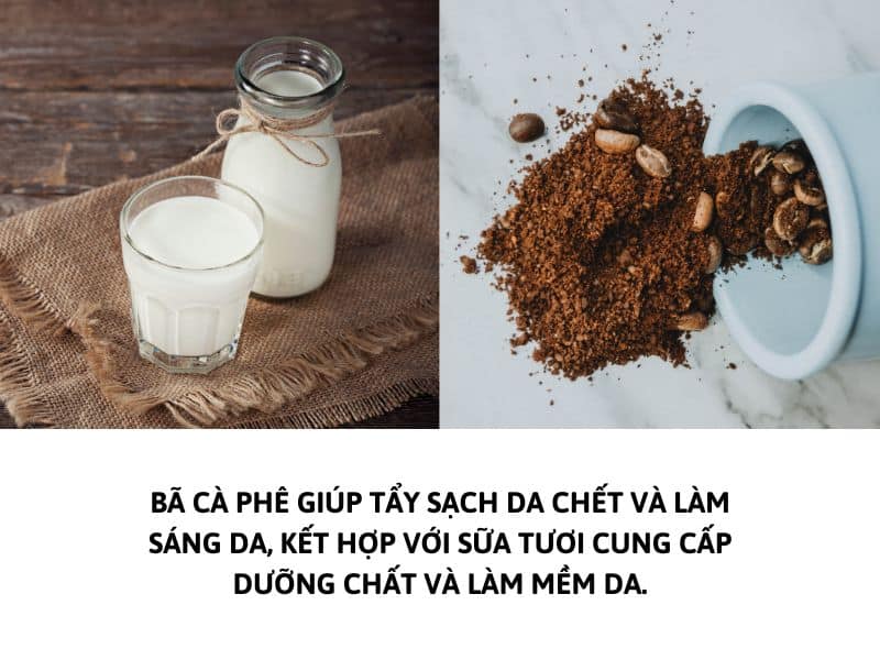 làm trắng da bằng sữa tươi và cà phê