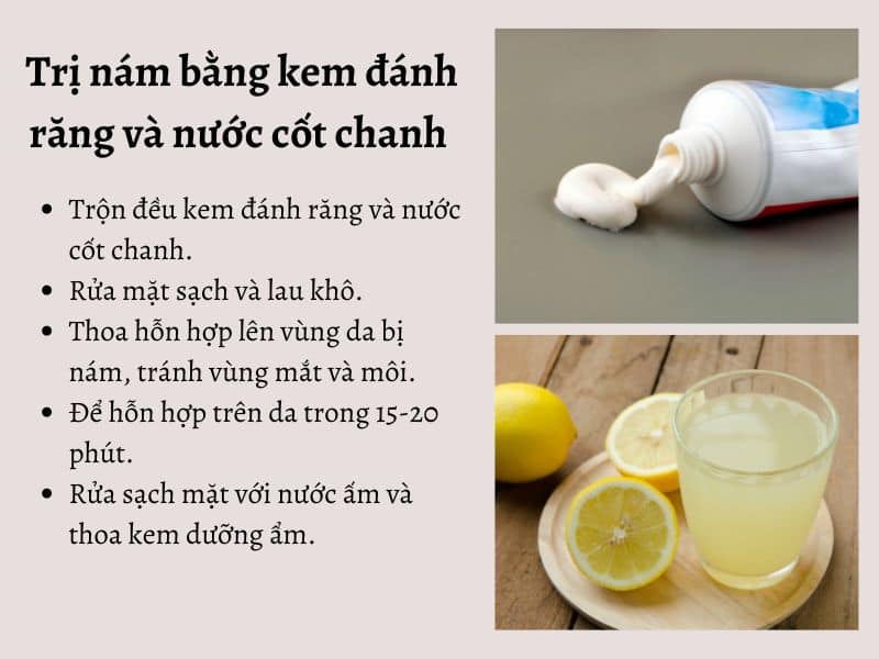 Cách trị nám bằng kem đánh răng và nước cốt chanh